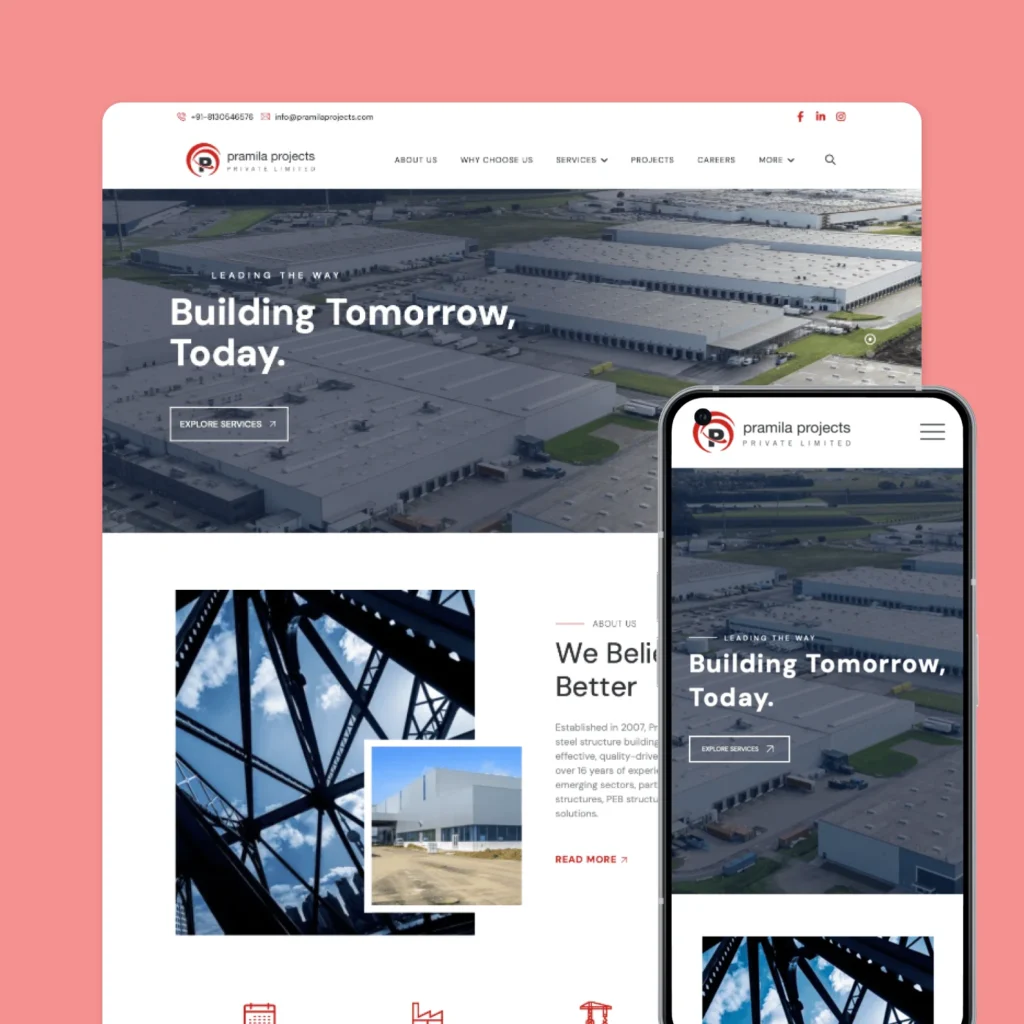 Pramila Projects Website corporate revamp