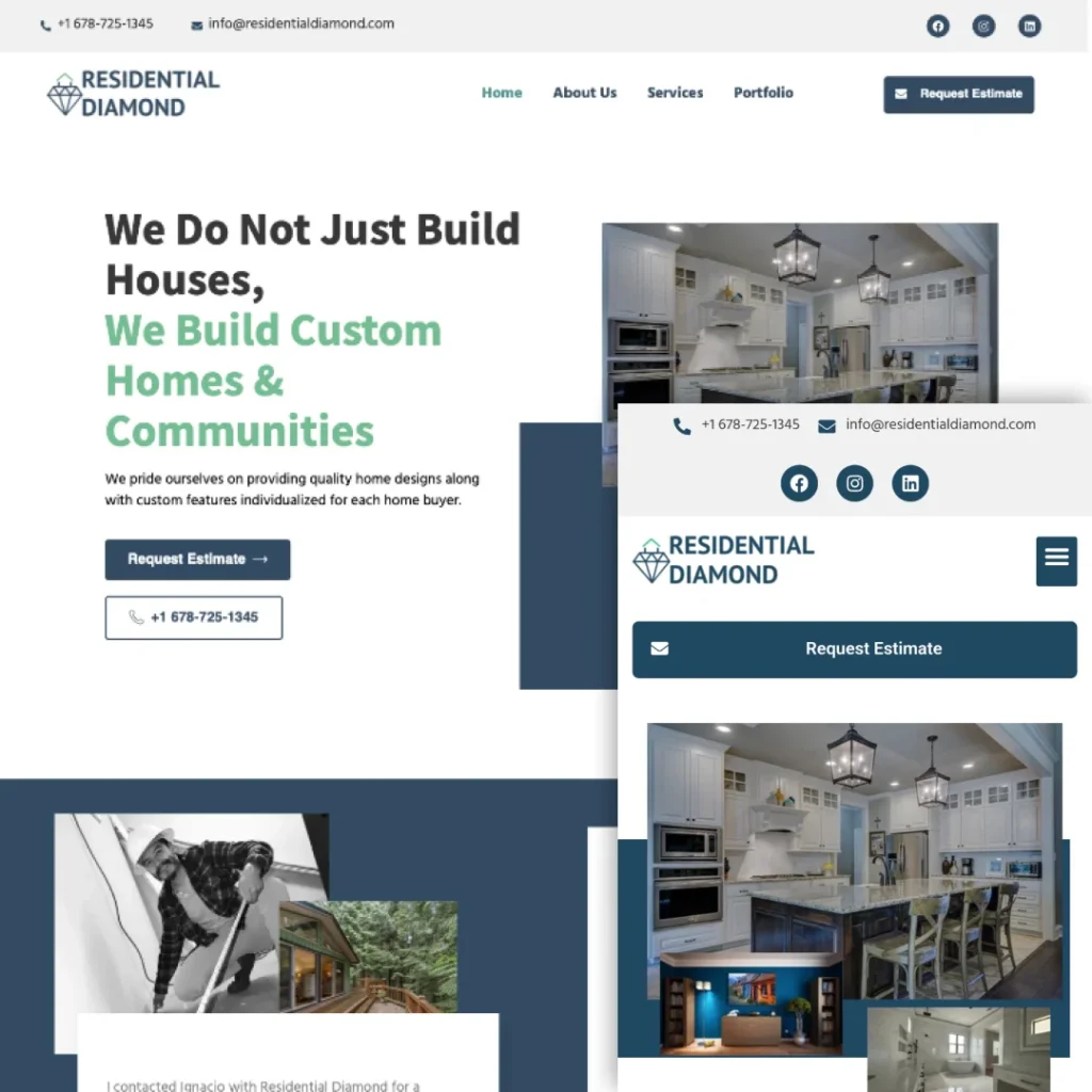 Residential Diamond Website Development Project